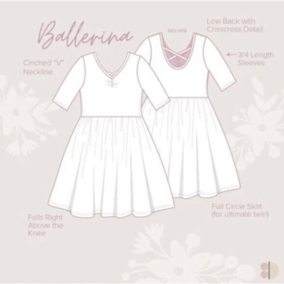 Dot Dot Smile Toddler Girl’s Size 3/4 Colorful Bows Ballerina Twirl Dress - Picture 4 of 6